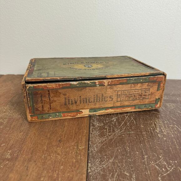 KING EDWARD the 7th‎ Mild Tobaccos Wood Cigar Box Made In Florida - Picture 1 of 10